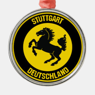 Stuttgart Round Emblem Metal Tree Decoration