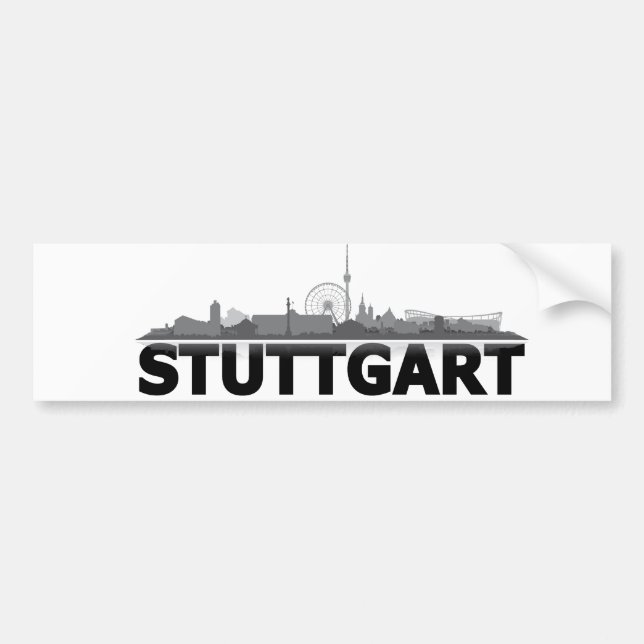 Stuttgart Stadt Skyline - Autosticker/Sticker Bumper Sticker (Front)