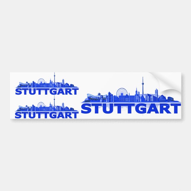Stuttgart Stadt Skyline - Autosticker/Sticker Bumper Sticker (Front)