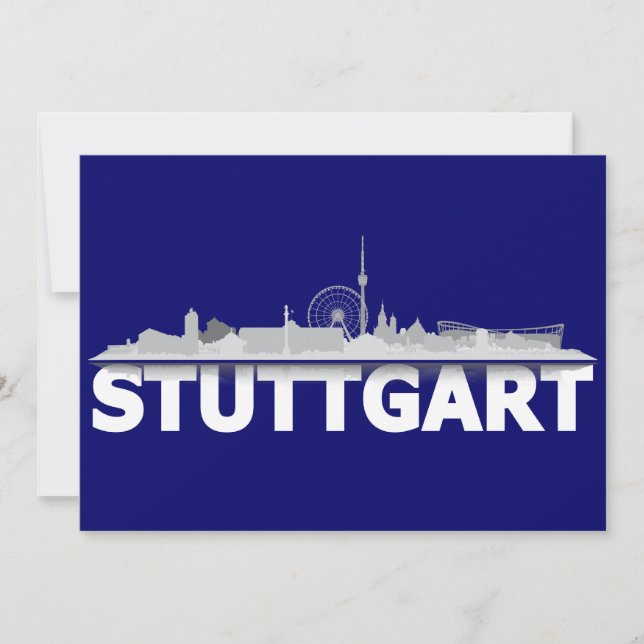 Stuttgart Stadt Skyline - postcard / folding card (Front)