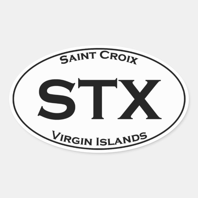 STX - Saint Croix Virgin Islands Euro Style Oval Oval Sticker (Front)