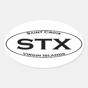 STX - Saint Croix Virgin Islands Euro Style Oval Sticker