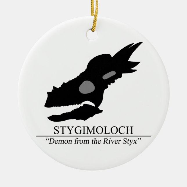 Stygimoloch Skull Ceramic Tree Decoration (Front)