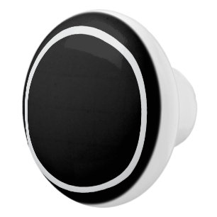 Styish black and white circles ceramic knob