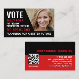 Styish Modern Political Campaigner Business Card