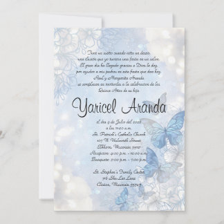 Style 18 Sky Blue Butterflies Invitation