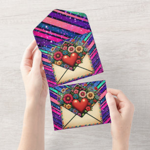 Style: All in One Wedding Invite Personalised All-