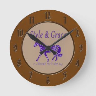 Style and Grace Missouri Fox Trotter Thing Round Clock
