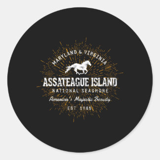 Style Assateague Island Classic Round Sticker