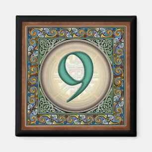 Style B, "9" - Celtic Number Magnets