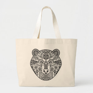 Style Bear Head Large Tote Bag