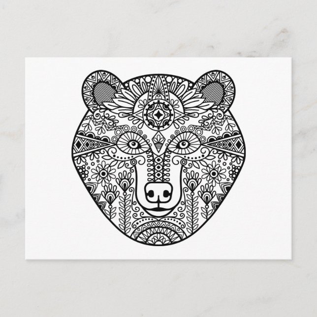 Style Bear Head Postcard (Front)