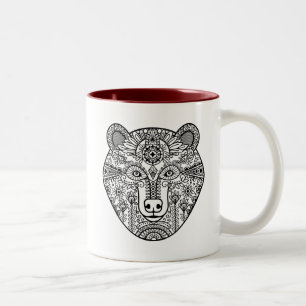 Style Bear Head Two-Tone Coffee Mug