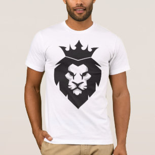 Style Black and White king Lion with Crown T-Shirt