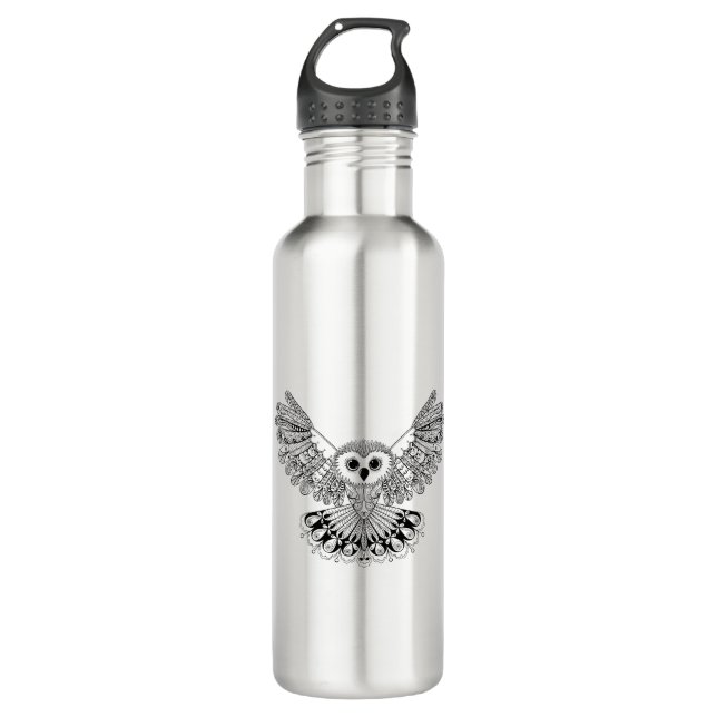 Style Black Owl 710 Ml Water Bottle (Front)