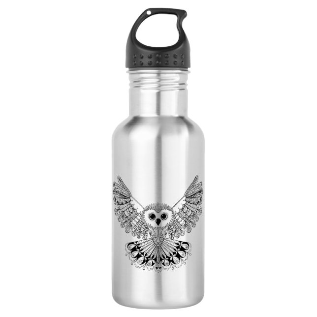Style Black Owl 710 Ml Water Bottle (Front)