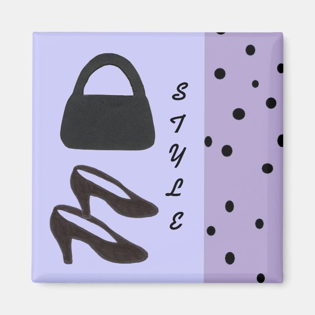 Style -  Black Purse and Black Shoes Magnet (Front)