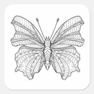 Style Butterfly 3 Square Sticker