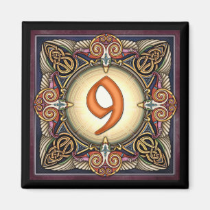 Style C, "9" - Celtic Number Magnets
