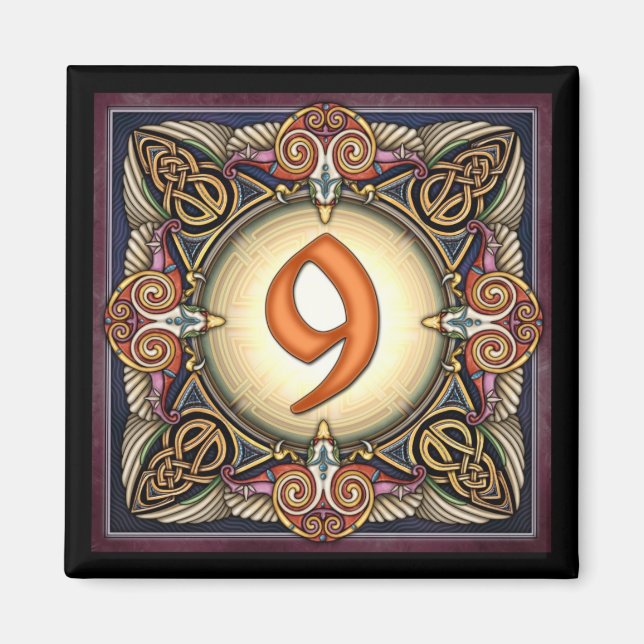 Style C, "9" - Celtic Number Magnets (Front)