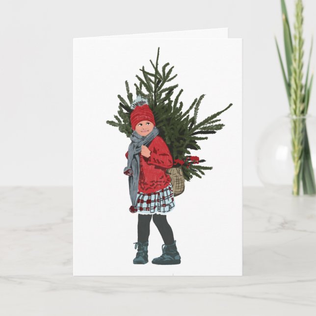  Style Christmas Girl Ornament. Card (Front)