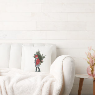  Style Christmas Girl Ornament. Ceramic Circle Cushion