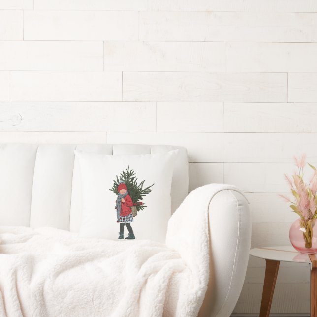  Style Christmas Girl Ornament. Ceramic Circle Cushion (Couch)