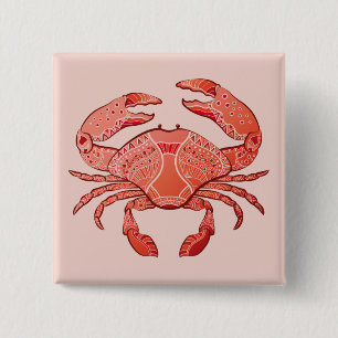 Style Crab 15 Cm Square Badge