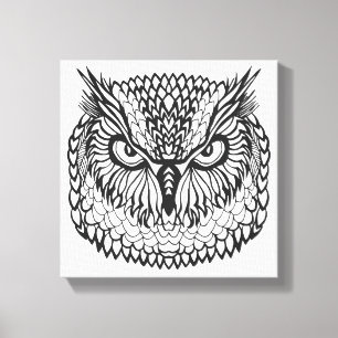 Style Eagle Owl Head 6 Canvas Print