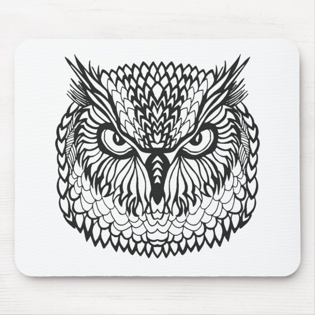 Style Eagle Owl Head Mouse Mat (Front)