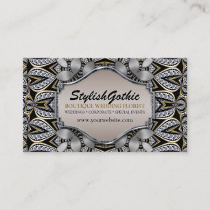 Style Fusion Silver Black Gold Baroque BizCards Business Card