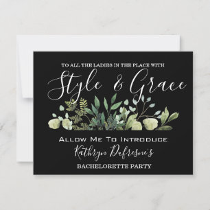 "Style & Grace" Bachelorette Party Invitation
