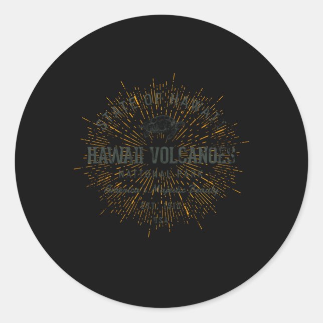 Style Hawaii Volcanoes National Park Classic Round Sticker (Front)