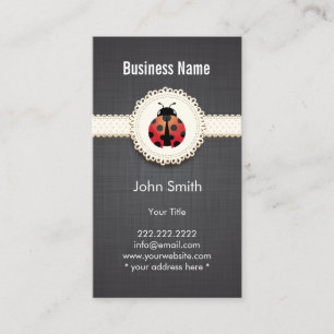 Style Ladybug & Lace Dark Business Card