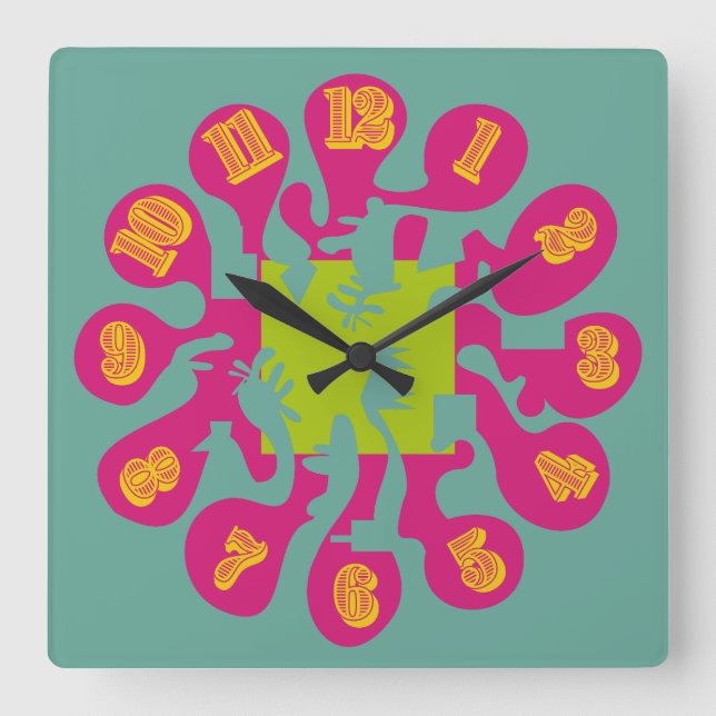 STYLE MATT BY MASANSER PIXELAT SQUARE WALL CLOCK (Front)