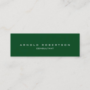 Style Plain Slim Green Professional Business Card