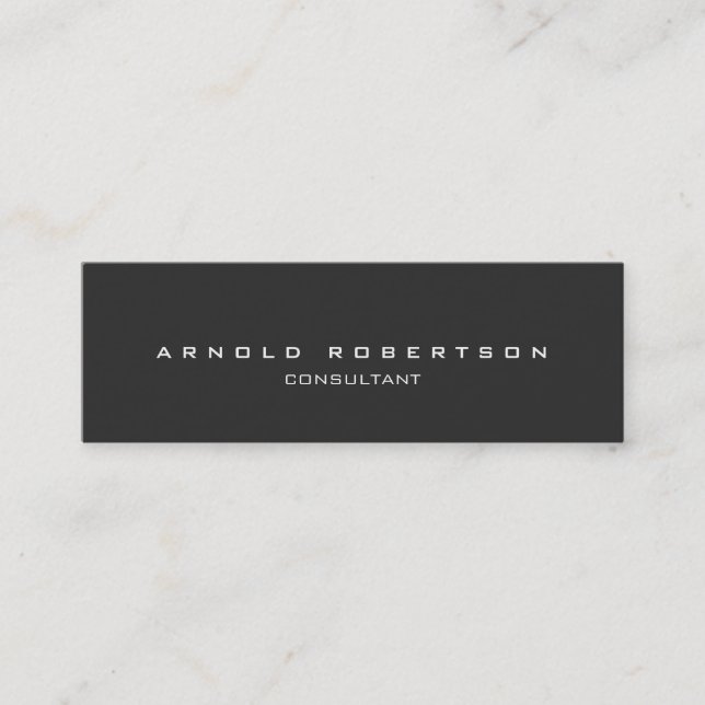 Style Plain Slim Grey Professional Business Card (Front)