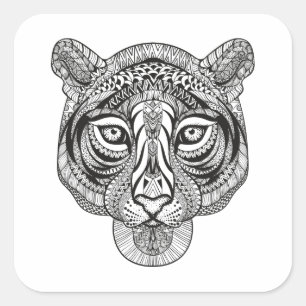 Style Tiger Square Sticker