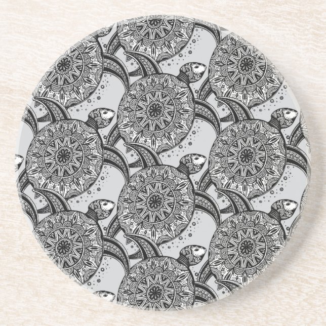 Style Turtle Pattern Coaster (Front)