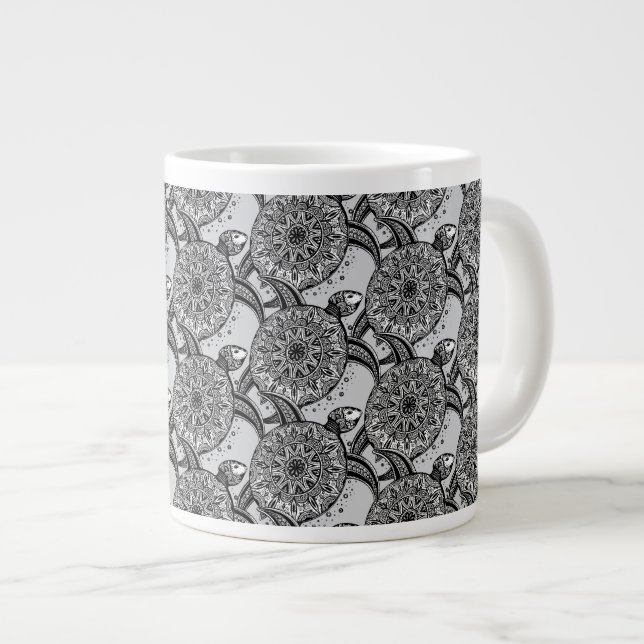 Style Turtle Pattern Large Coffee Mug (Front Right)