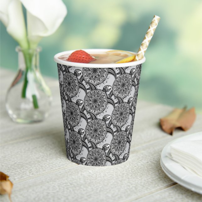 Style Turtle Pattern Paper Cups (Insitu)