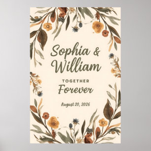 [Style] Wedding Welcome Poster Sign  [Flower/Theme