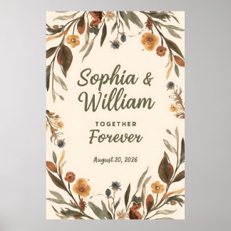 [Style] Wedding Welcome Poster Sign  [Flower/Theme