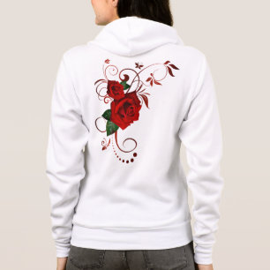 Style: Women's Bella+Canvas  red flower Hoodie