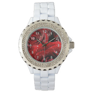 Style: Women's Rhinestone White Enamel Watch