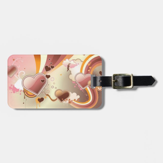 Styled design background luggage tag (Front Horizontal)