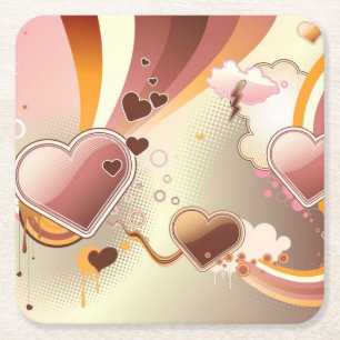 Styled design background square paper coaster