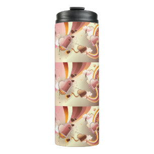 Styled design background thermal tumbler