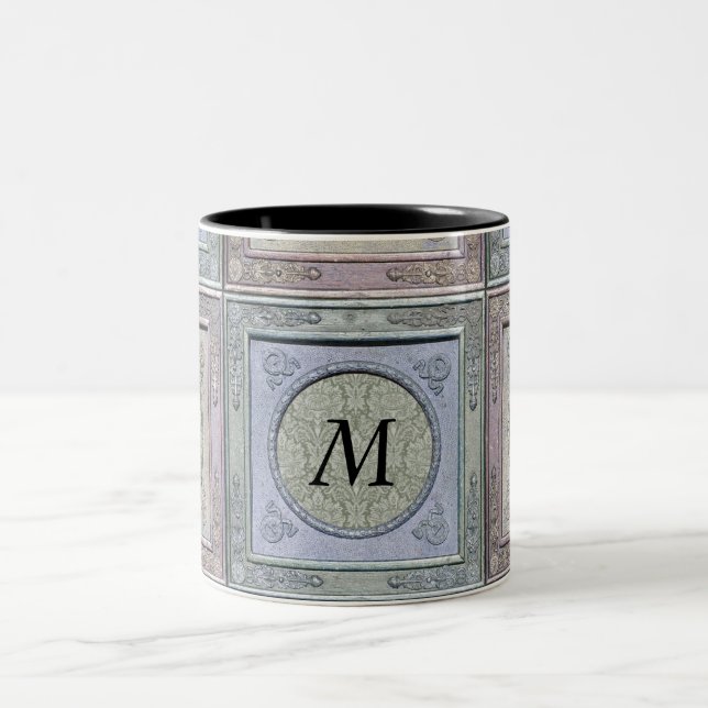 Styled Frame Damask Monogrammed Mug (Center)