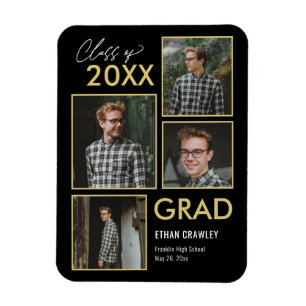 Styled Gallery EDITABLE COLOR Graduation Magnet